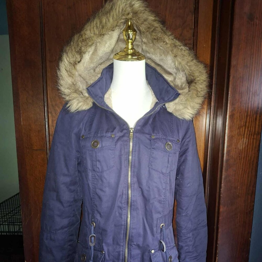 YMI Navy Blue w/Faux Fur Lining Jacket